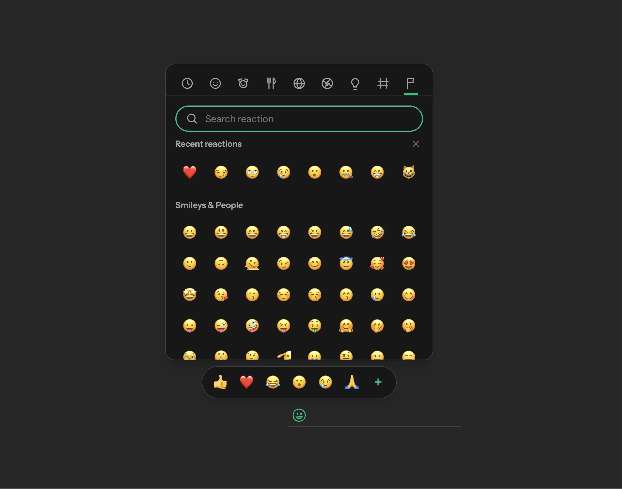 Corepine Emoji reaction picker with quick reactions and full picker