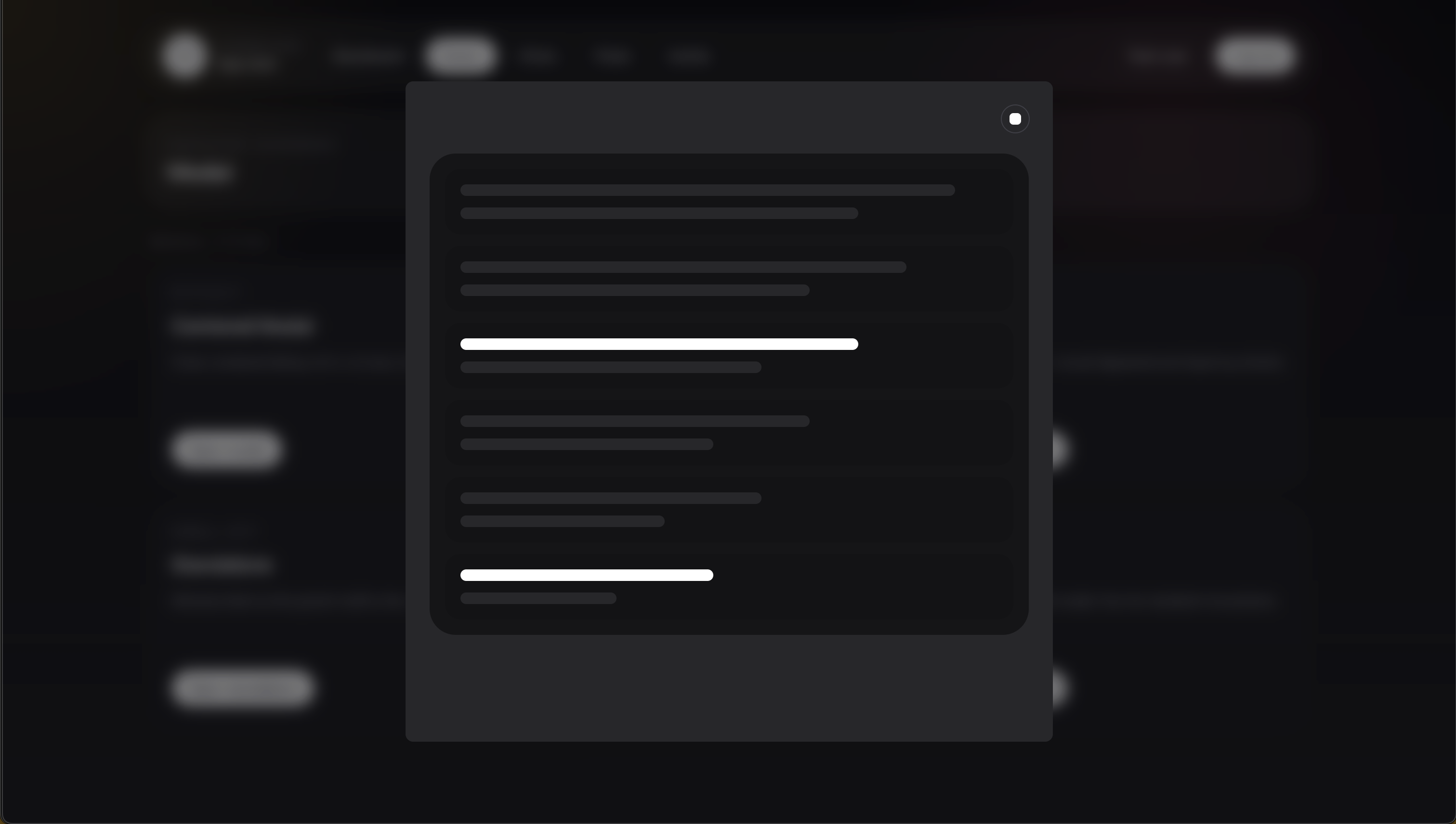 Centered modal screenshot