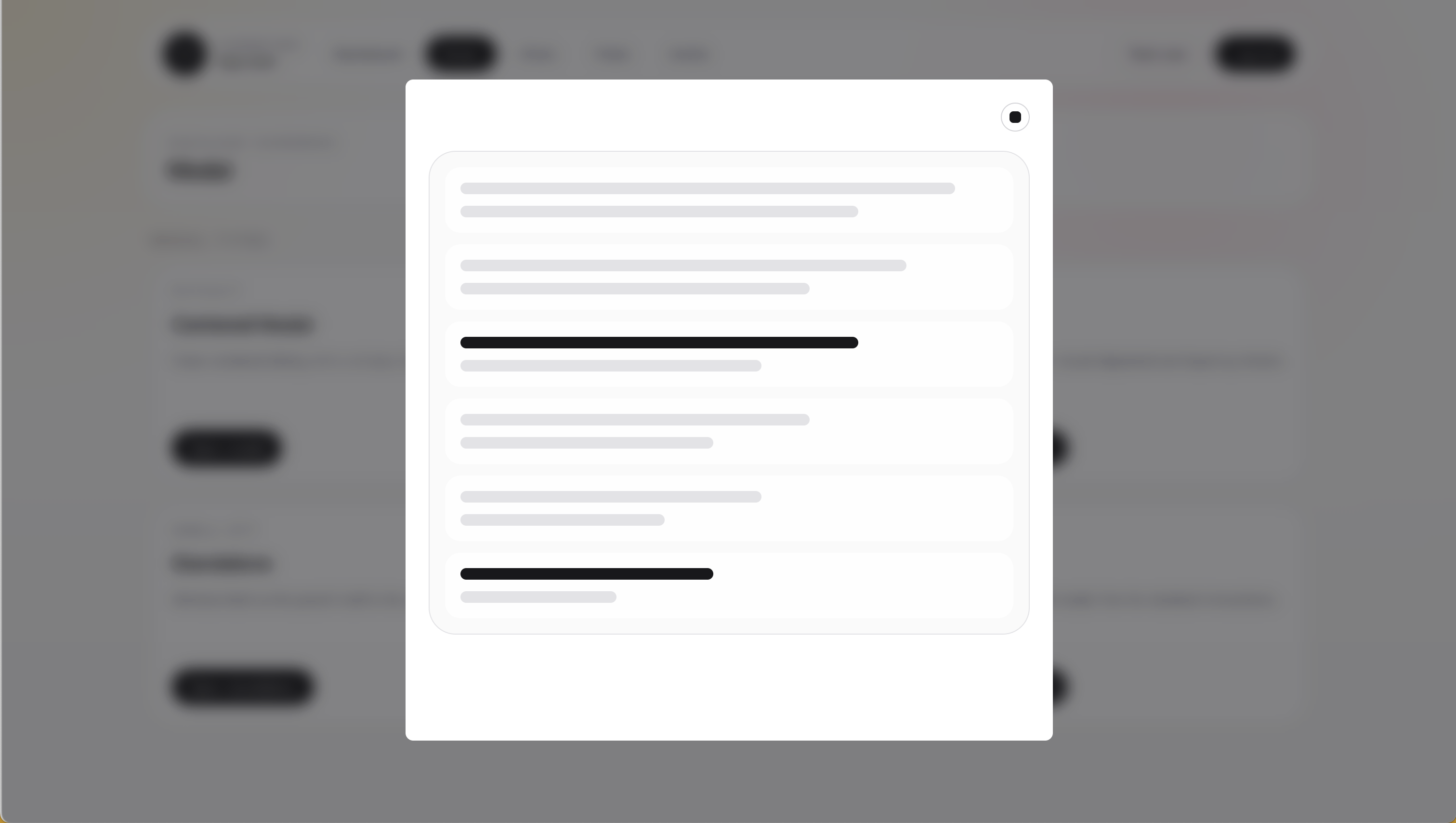 Centered modal screenshot