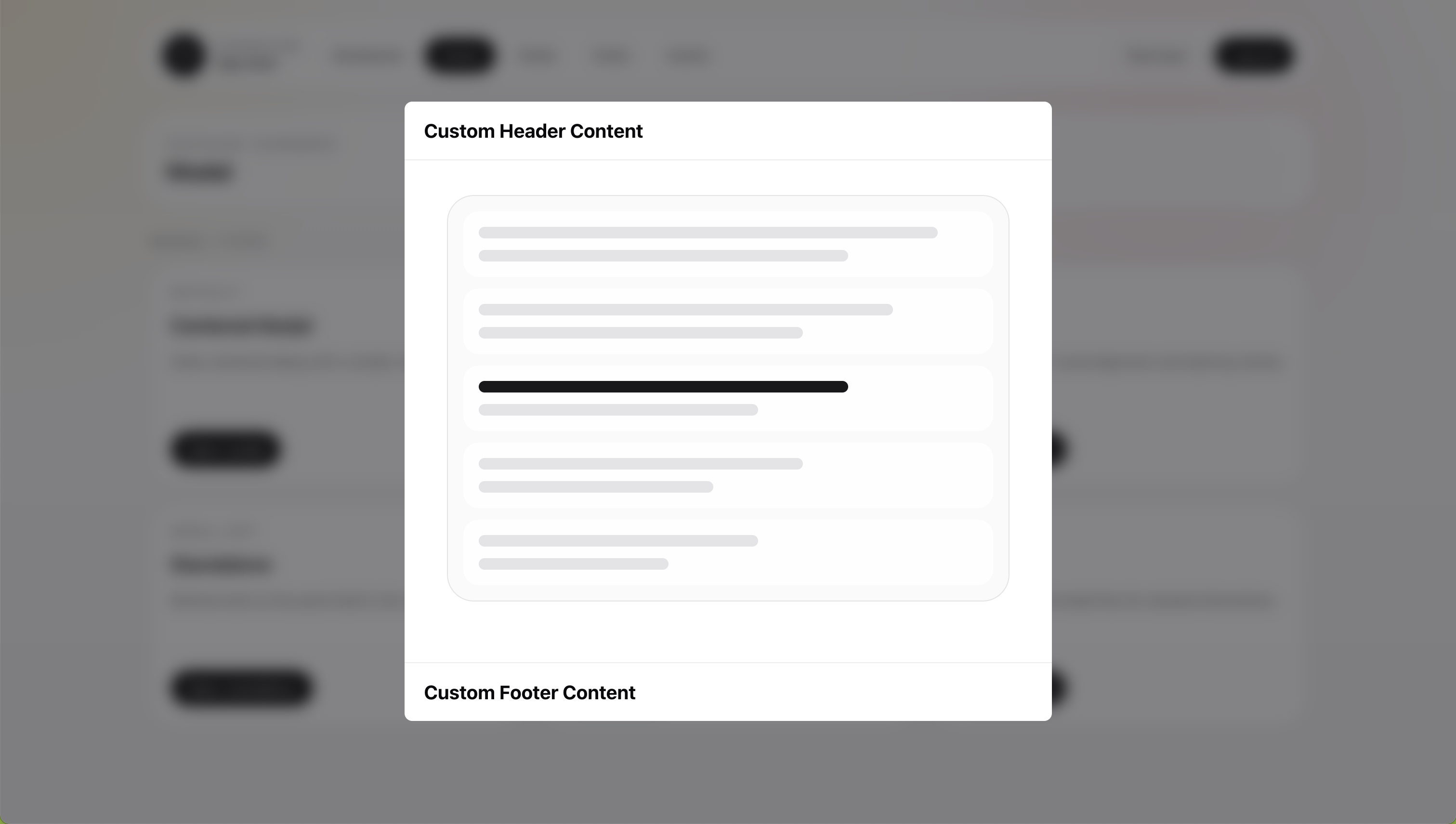 centered modal
