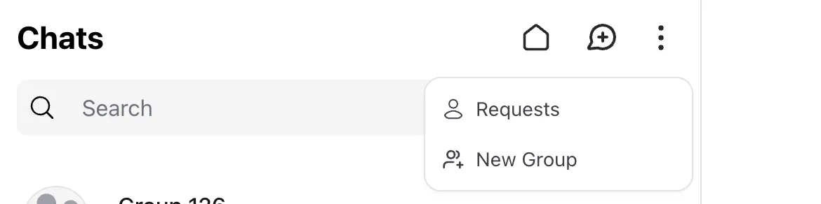 Wirechat action menu inside a conversation panel