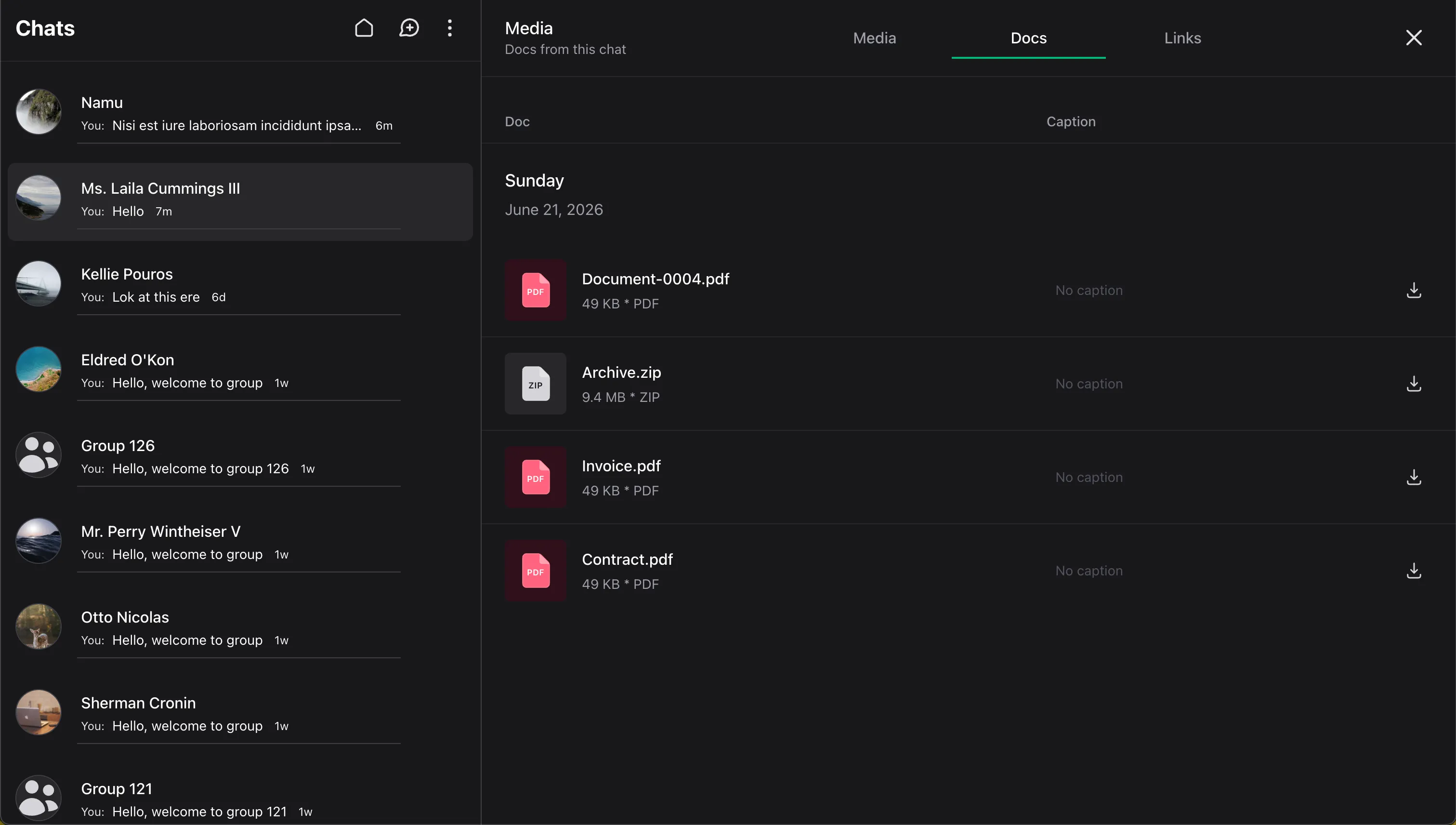 Wirechat content viewer docs section