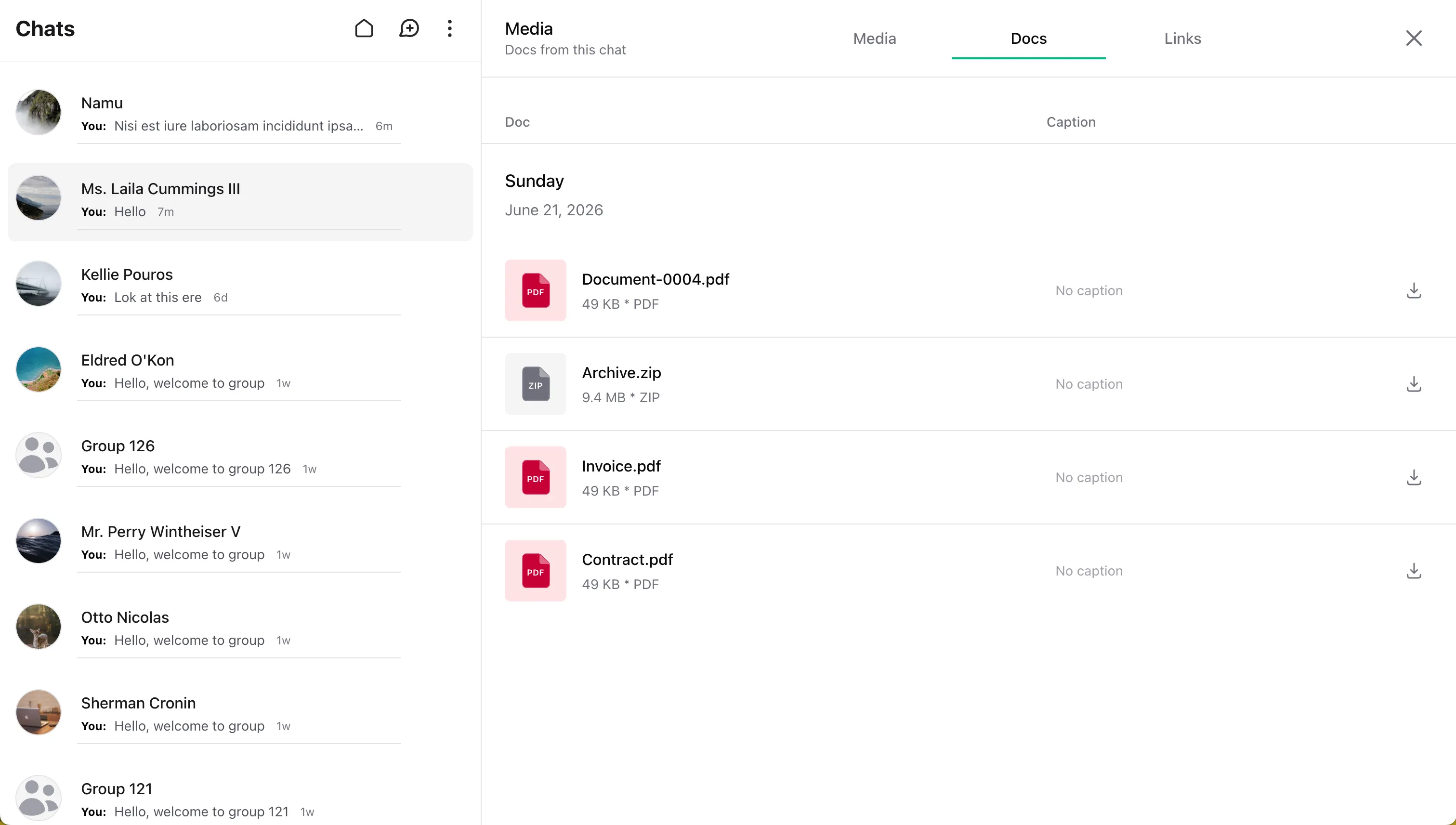 Wirechat content viewer docs section
