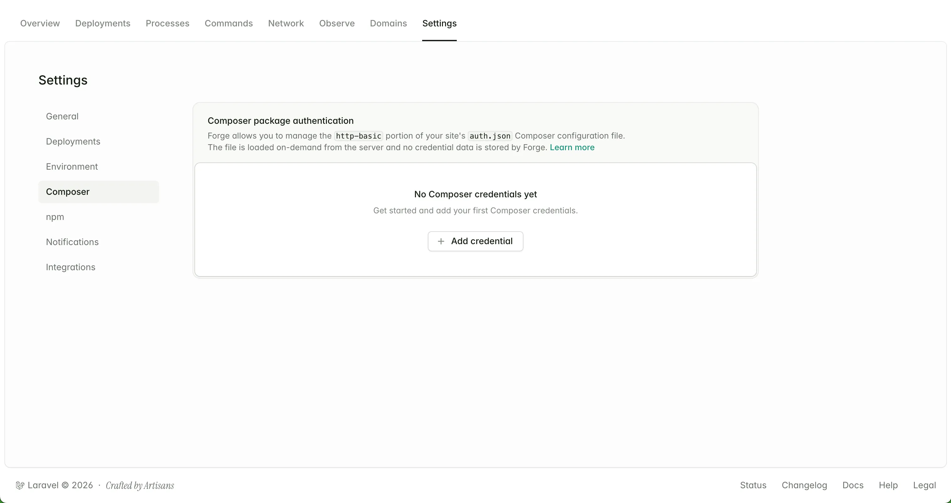 Laravel Forge environment secrets for Wirechat Pro