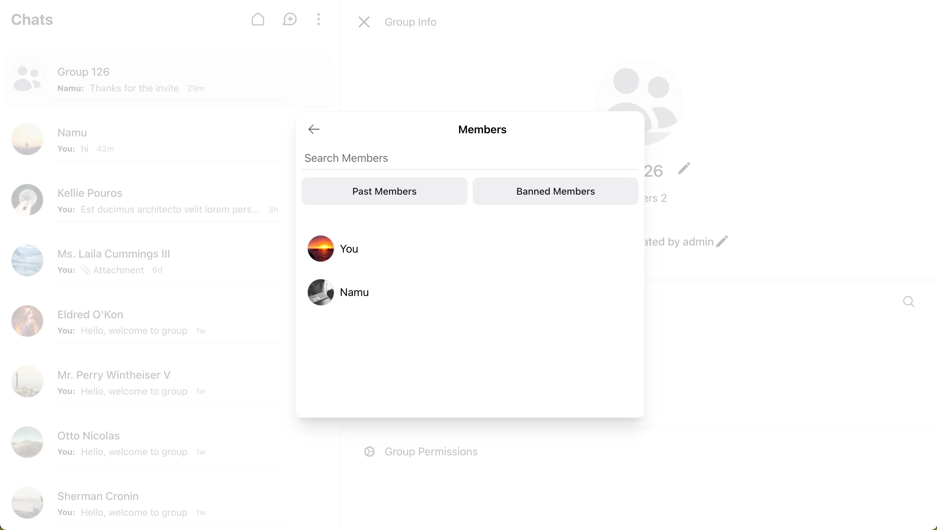Wirechat Viewing Group members