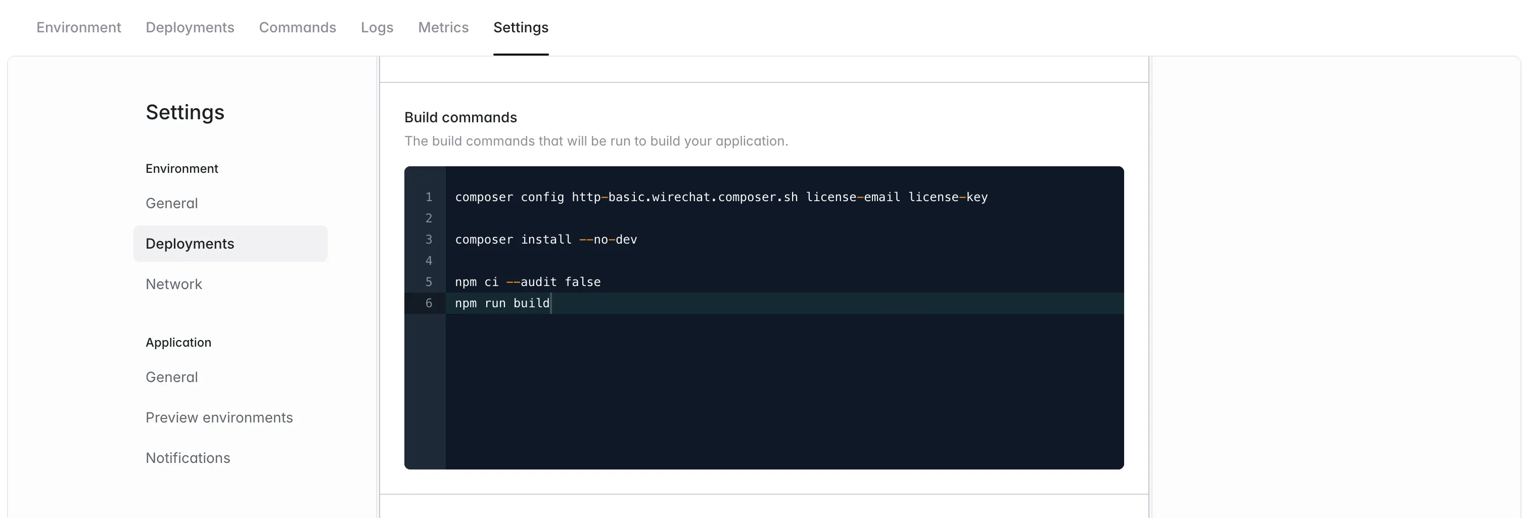 Laravel Cloud secrets configured for Wirechat Pro