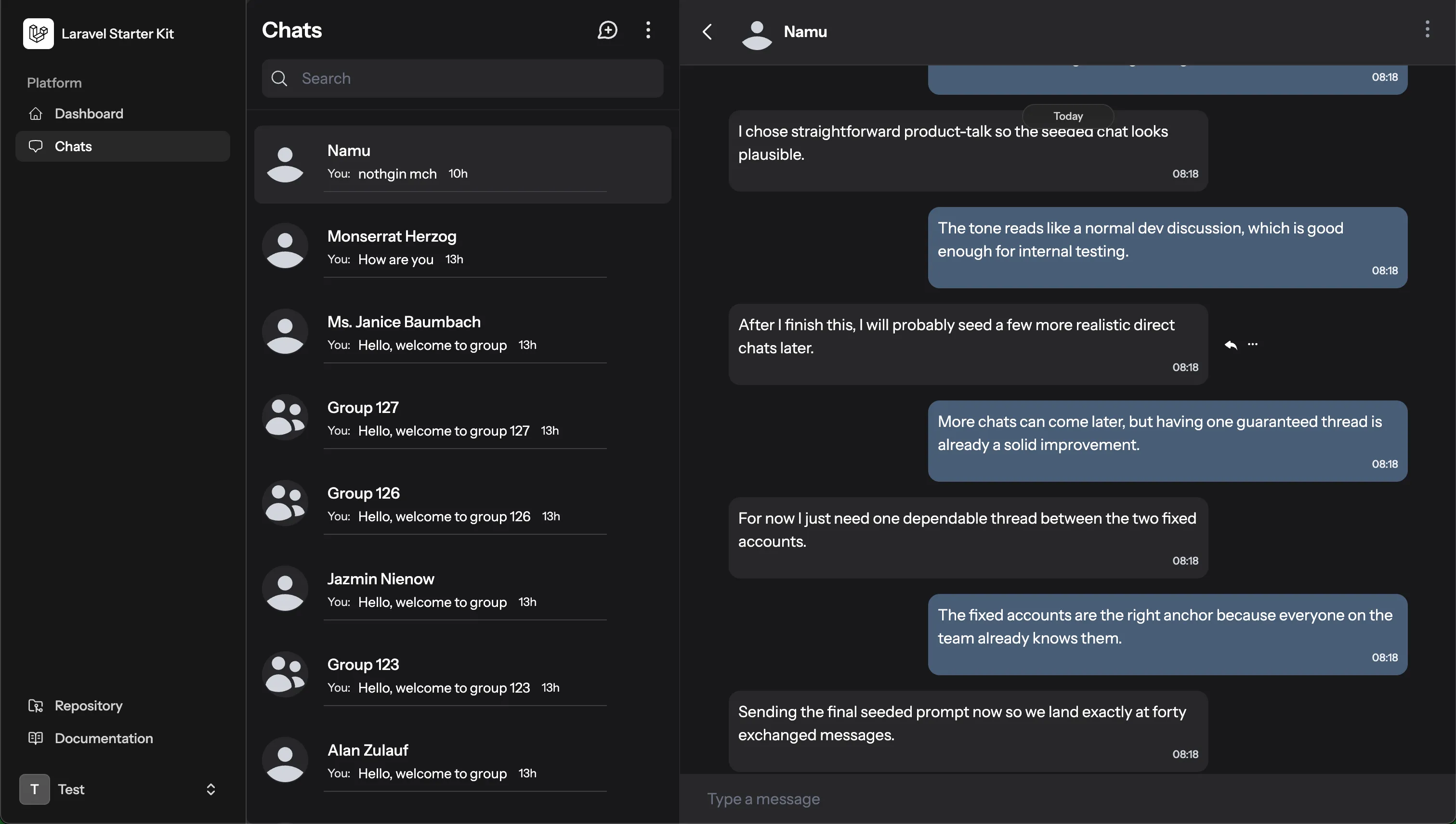 Wirechat embedded chat widget in an application layout