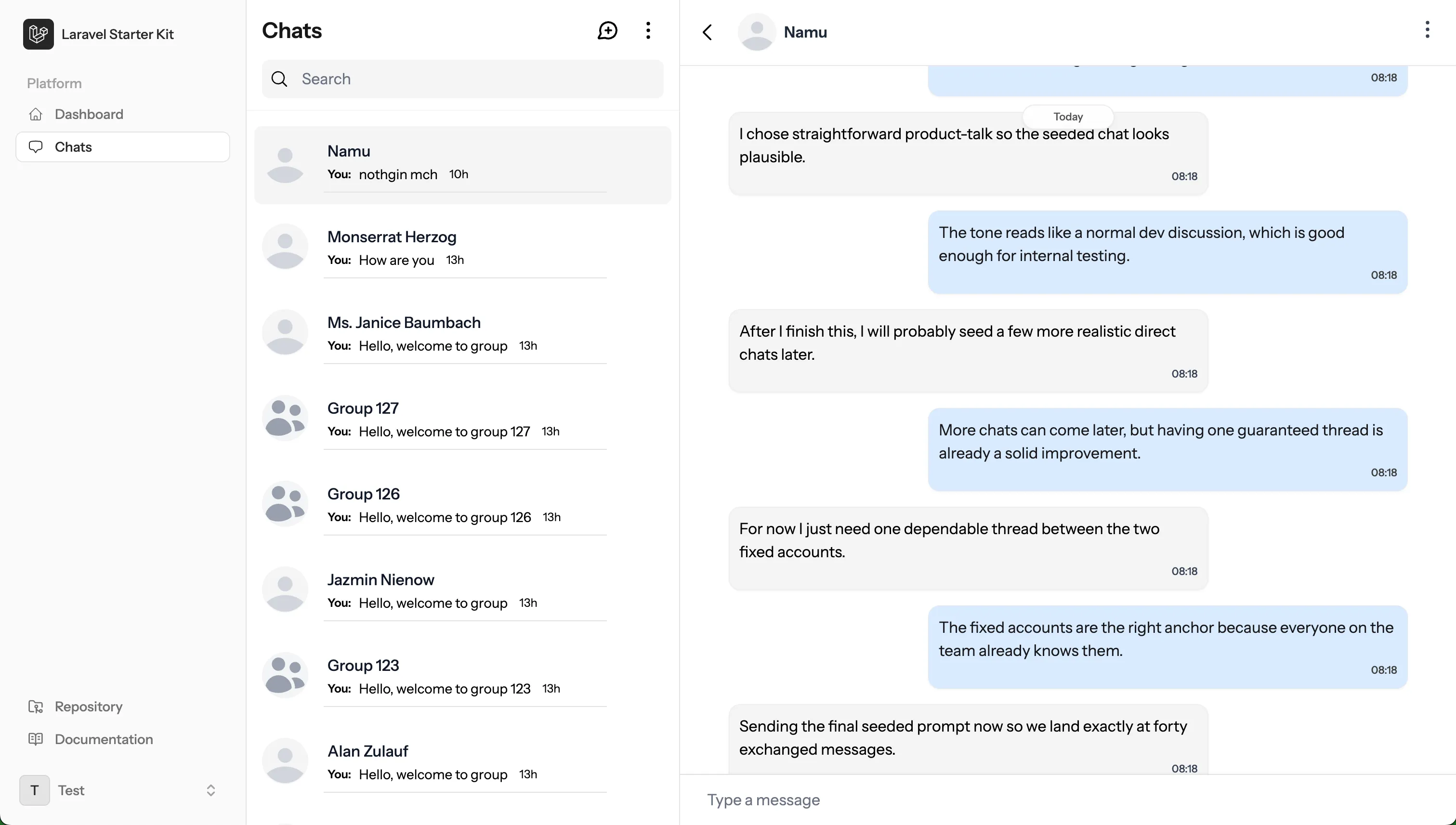 Wirechat embedded chat widget in an application layout