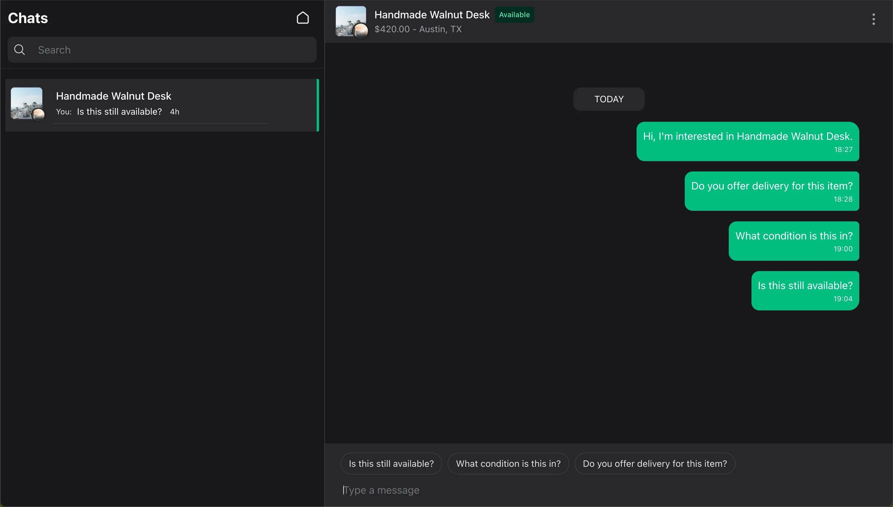 Wirechat suggested messages